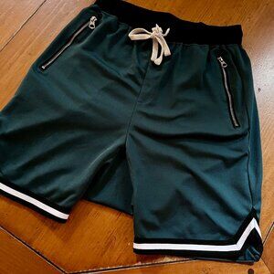 Hey Guys Streetwear Collection Green Athletic Long Shorts Size Medium